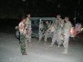 Cpl Cross and Cpl Mako with Iraqi security guards.JPG (793523 bytes)